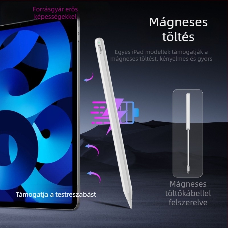 iPad kapacitív stylus Bluetooth-tal és mágneses töltéssel
