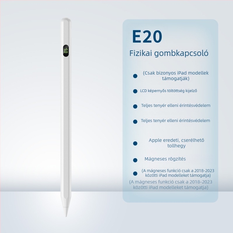 iPad kapacitív stylus Bluetooth-tal és mágneses töltéssel