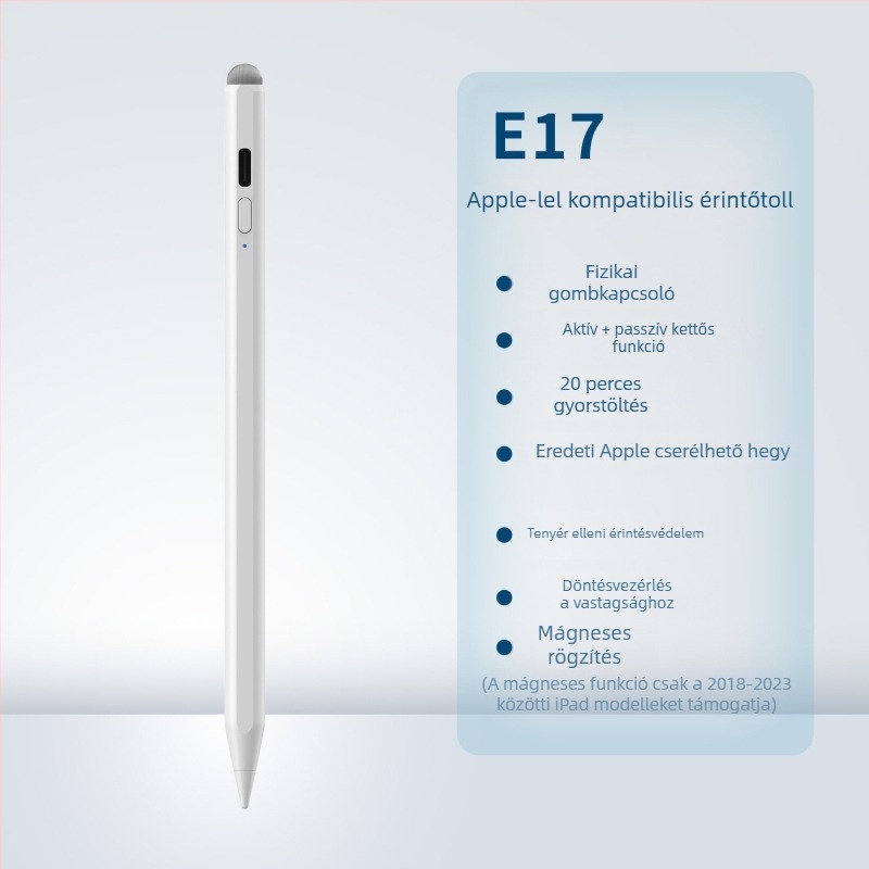 iPad kapacitív stylus Bluetooth-tal és mágneses töltéssel