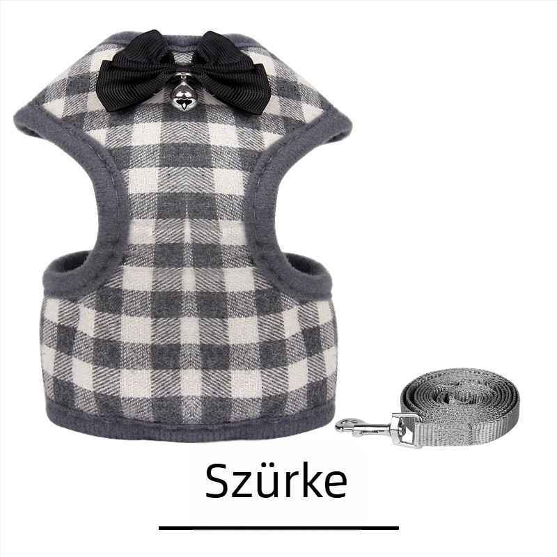 Kis méretű macskák és apró kutyák számára póráz és mellkasi hám masnival