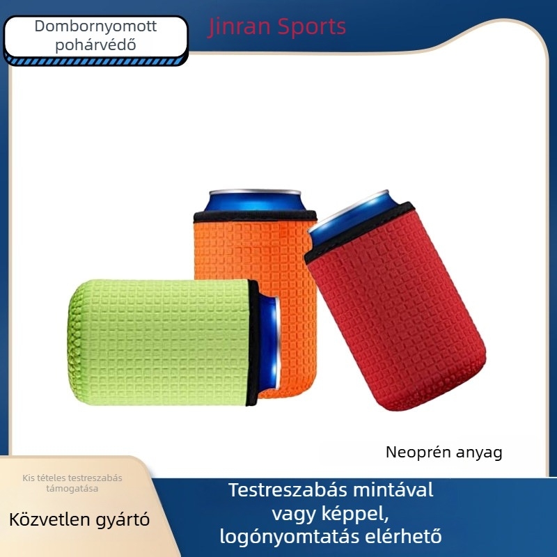Domborított pohárhüvely 330 ml, csúszásmentes, kopásálló, szigetelt, Cola vagy sör számára