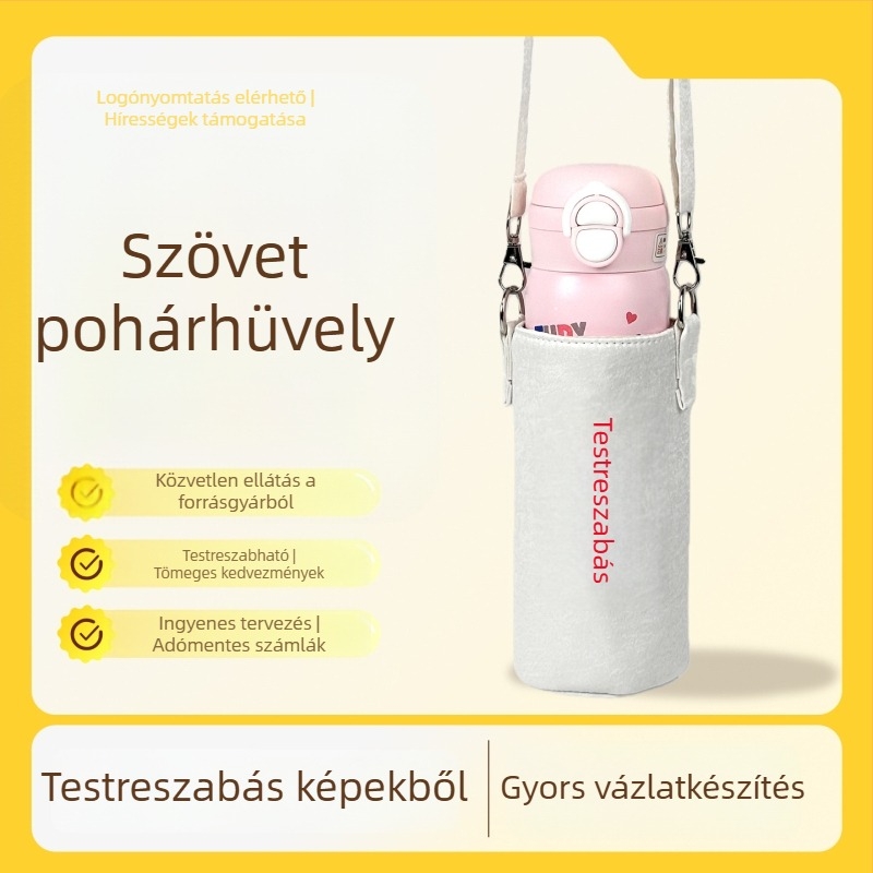 Univerzális pohártok üveg pohárhoz, hordozható vállon viselhető tok, állítható kültéri használatra
