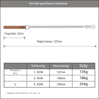 Keke harapásellenes kutyapóráz rozsdamentes acélból, széles lánccal, nagy, közepes és kicsi kutyáknak