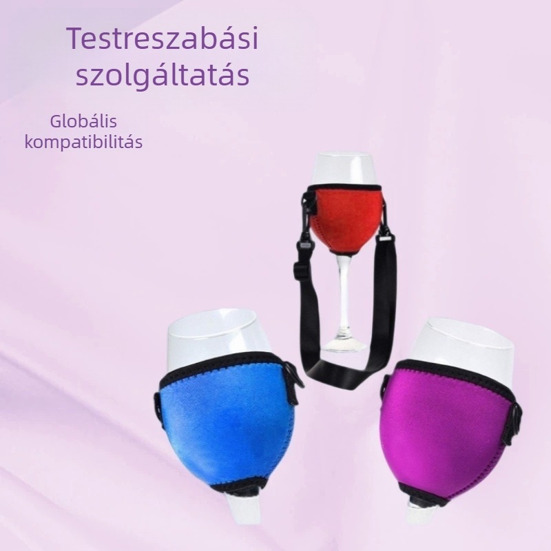 SBR anyagból készült goblet pohárvédő, vastagított, nyakpánttal, törésálló