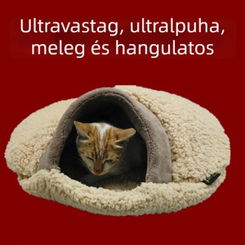 Őszi–téli macskaodú puha flanelből, hamburger-stílusú macskatunnel kisállatok számára