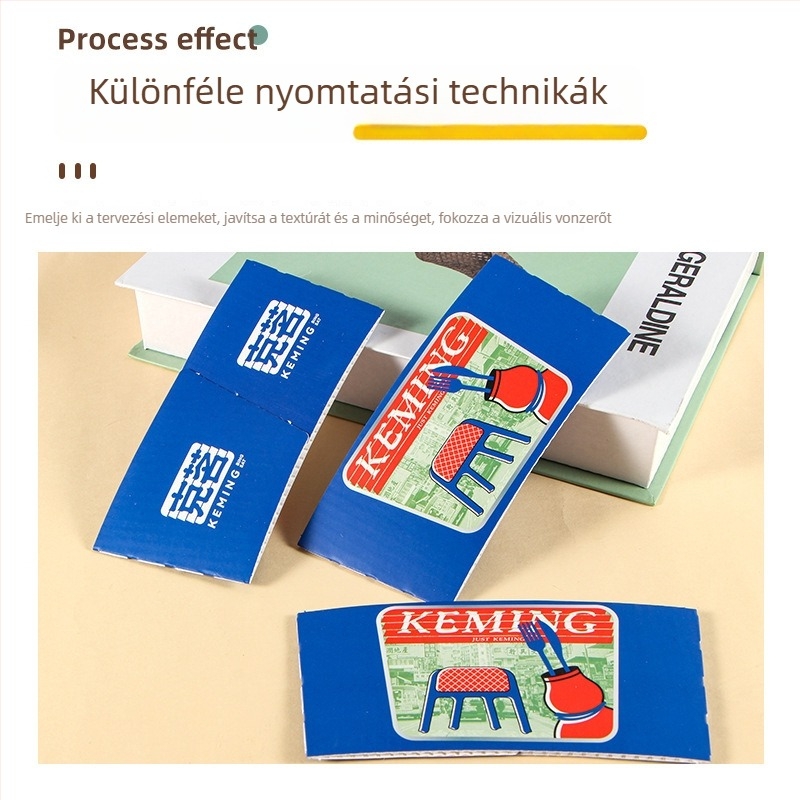 Egyszer használatos szigetelő pohárvédő Hüvely forró italokhoz, logóval testreszabható, teához és kávéhoz, modern minimalist stílusban
