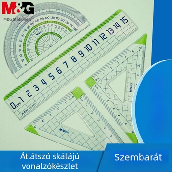 M&G 960 mm-es nagy méretű vonalzó — négy részes készlet háromszögvonalzóval, multifunkcionális iskolai eszközök