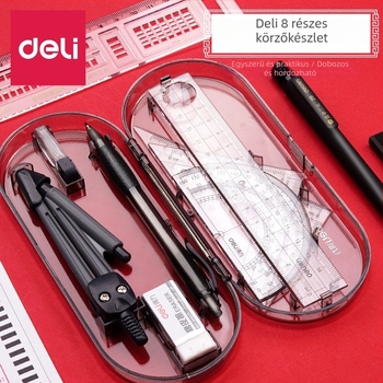 Deli 9591 Iskolai rajzkészlet: körző és vonalzó geometriához