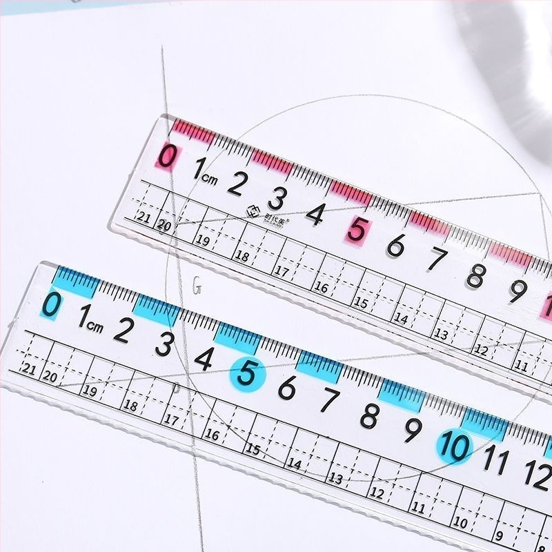 20 cm műanyag vonalzó készlet hullámos éllel rajzhoz és méréshez, középiskolások számára, sokoldalú feltérképezés