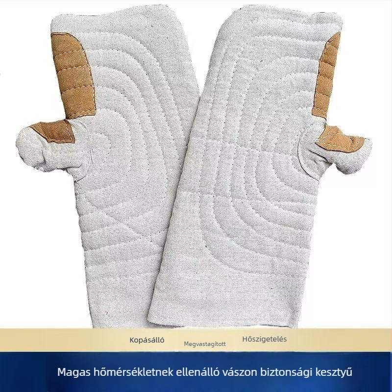 Vastag vászon hőálló kesztyű sütőhöz és mikrohullámú sütőkhöz, ipari védőkesztyűk, égési védelem