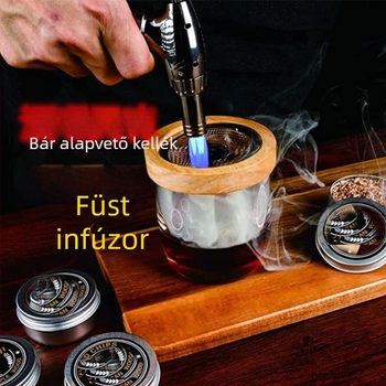 Koktélfüstölő készlet fedéllel – konyhai füstölő eszközök whiskyhez és szeszes italokhoz