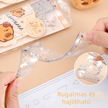 Kapibara rugalmas vonalzó készlet, 20 cm, 4 darab – rajzoláshoz és méréshez