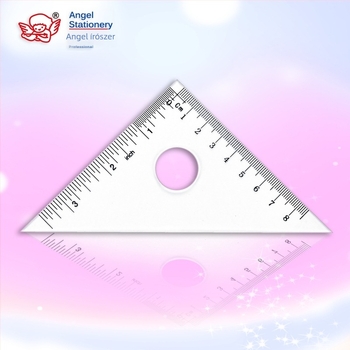 Akril 20 cm-es vonalzó készlet, 15 cm-es háromszög vonalzó és 9 cm-es szögmérő