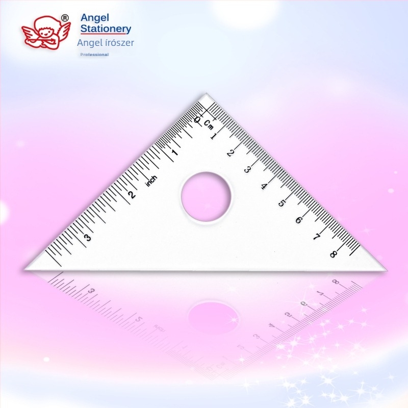 Akril 20 cm-es vonalzó készlet, 15 cm-es háromszög vonalzó és 9 cm-es szögmérő