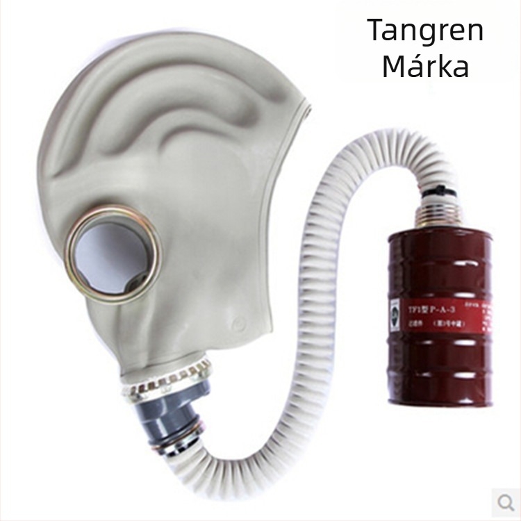 Tangren TF1-A teljes arcú gázmaszk hosszú csővel, kémiai védelemhez, szűrő-kaniszterrel használható