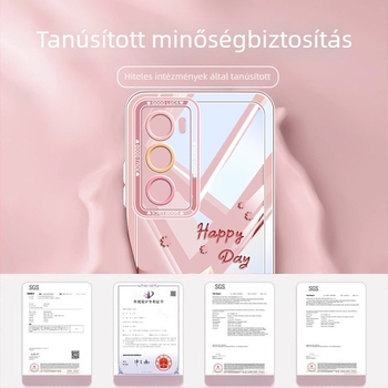OPPO Reno12 és Reno11 szilikon védőtok macska- és virágmintával, ütésálló
