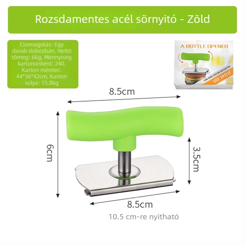 Rozsdamentes acél konyhai csipesz tálakhoz, edényekhez és tányérokhoz, konzervnyitóval