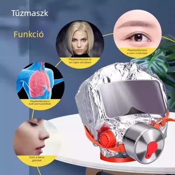 Tűzvédelmi mentőmaszk szűrővel füst és toxikus gázok ellen