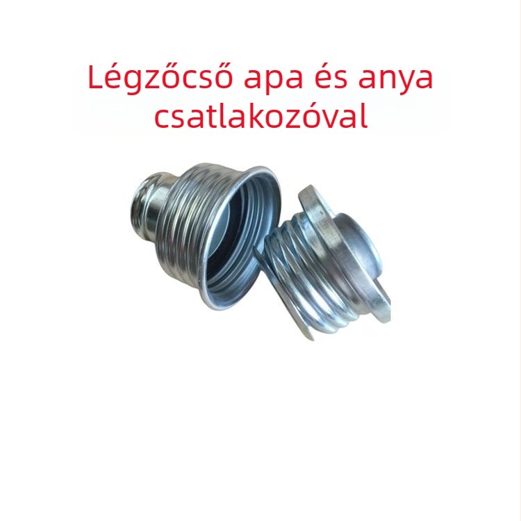 Gázmaszkkal használt légzőcső női csatlakozóval, légzéskészülék hosszabbító cső, hajlékony cső, 0,5–1 m, rozsdamentes acél