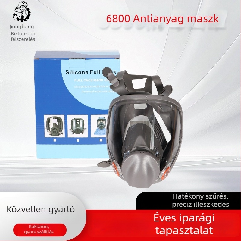 6800 Teljes arcú gázmaszk por- és gázvédelemhez, csiszoláshoz, festéshez és vegyi gázok ellen