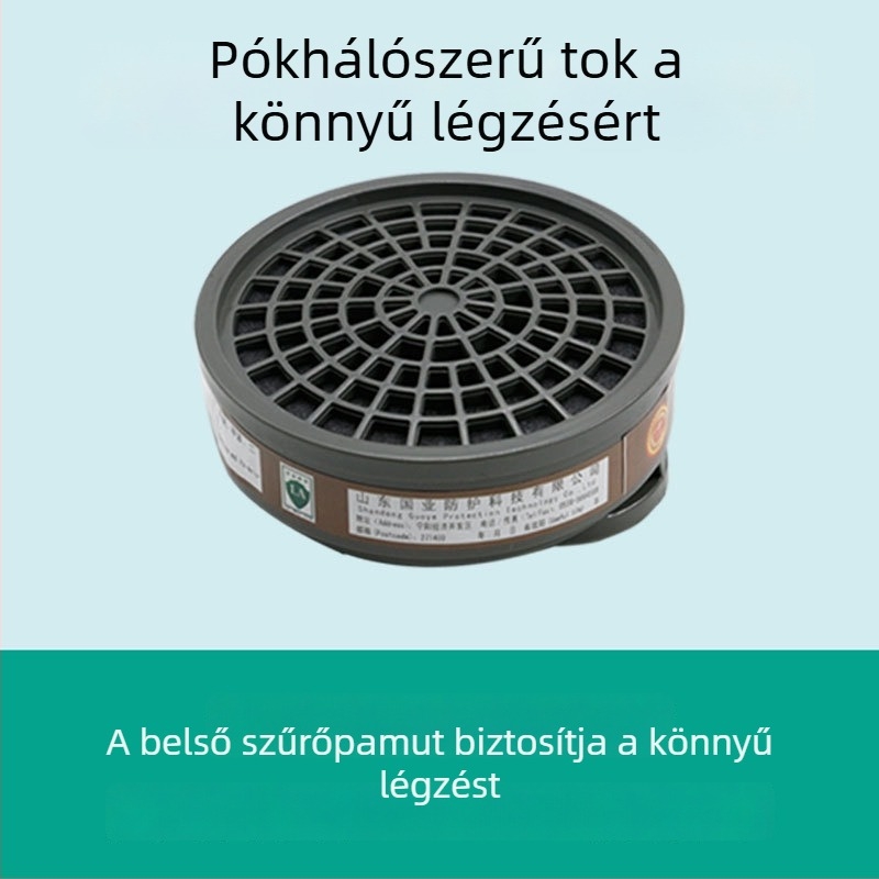 Yihu A-7 gázmaszk aktív szénszűrővel, P-A-1, 3200-as sorozat, 3N11-kompatibilis, sprayfestéshez és kémiai kísérletekhez
