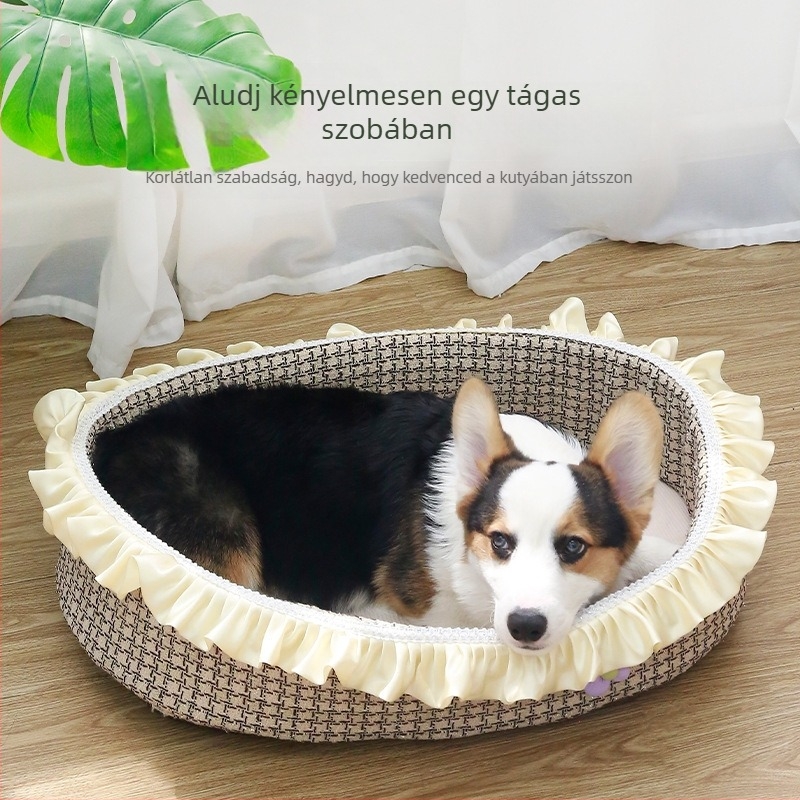 Kis- és közepes méretű kutyák és macskák számára készült puha, mélyalvásra tervezett kisállat-odú, kompatibilis Bichon Frise és Corgi.