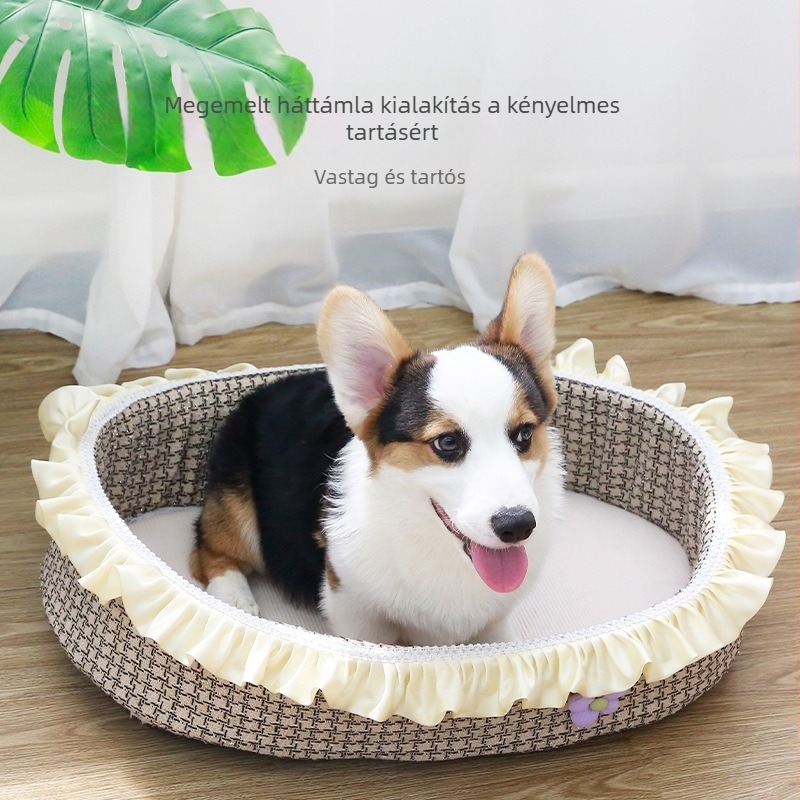 Kis- és közepes méretű kutyák és macskák számára készült puha, mélyalvásra tervezett kisállat-odú, kompatibilis Bichon Frise és Corgi.