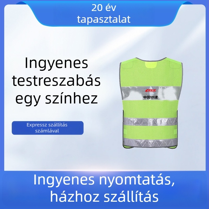Forgalmi fényvisszaverő mellény járőrszolgálathoz és közúti igazgatáshoz, nyomtatott mellény
