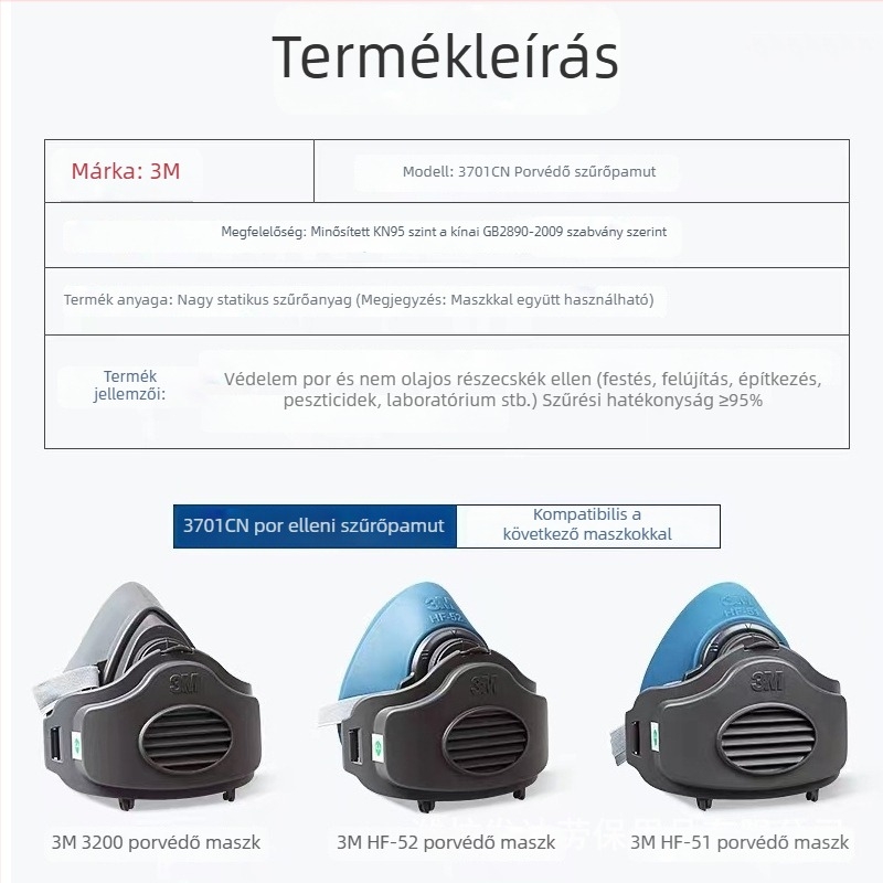3M 3701 Szűrőelem szűrőmaszkhoz – ipari por elleni védelem
