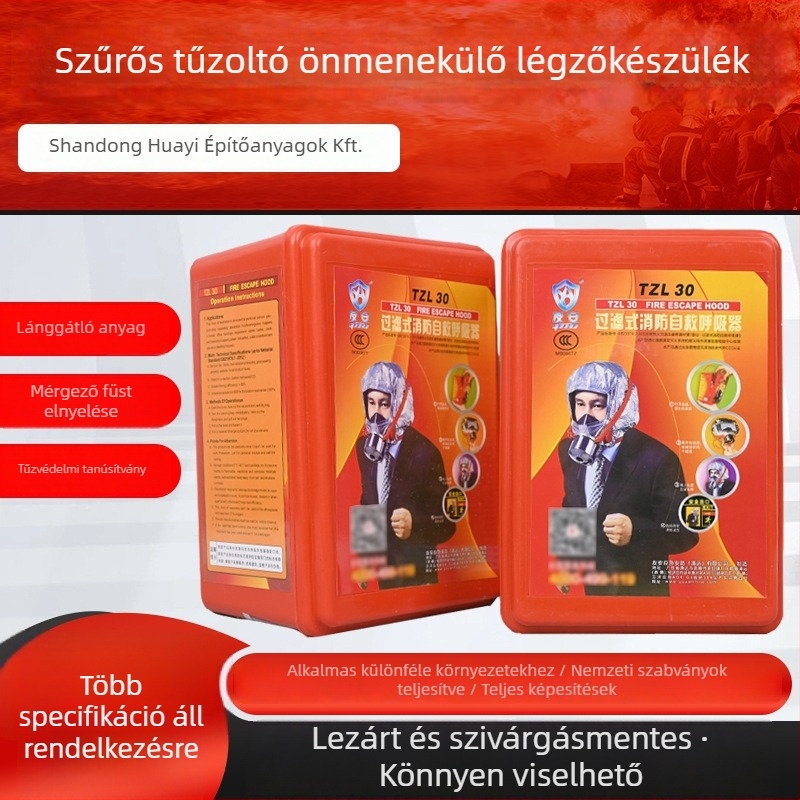 TZL30 Tűzvédelmi menekülőmaszk otthonra és hotelbe, belélegző maszk, tűzálló anyag