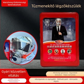 Tűzvédelmi belélegző maszk vírus- és füstszűrővel, önmentésre