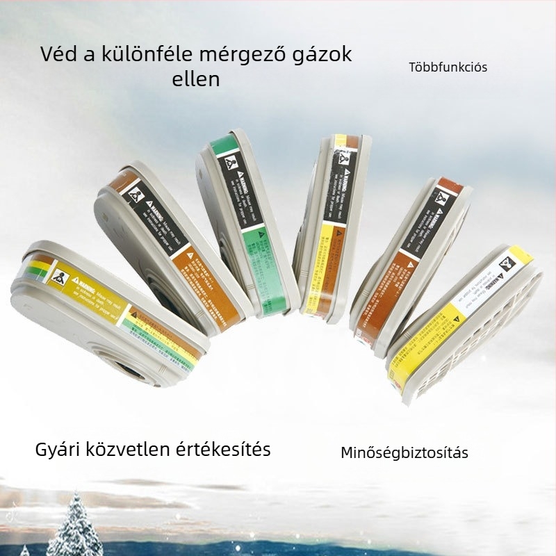 Aktívszén-szűrős gázmaszk, 6001/6002/6004 sorozat, kompatibilis a 6200-szal