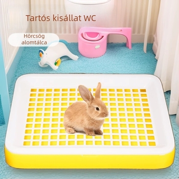 Kisállatok számára készült, sokoldalú, szélesebb és hosszabb toaletta eltávolítható sík panellel