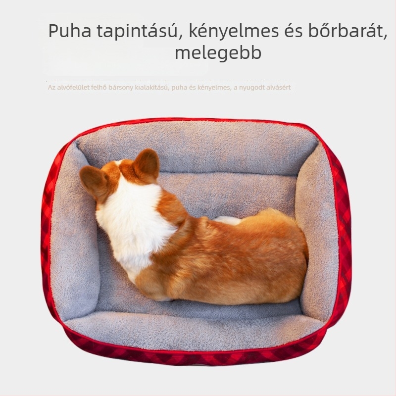 Kis méretű kutya és macska fészek meleg velúr bevonattal, karcolás- és harapásálló, puha kutyamatrac