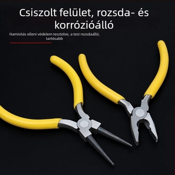 Ívelt végű mini fogó, 5 hüvelykes, villanyszerelőknek, vezetékek szigetelésének eltávolítása, többfunkciós drótfogó ívelt orral, ékszerész fogó