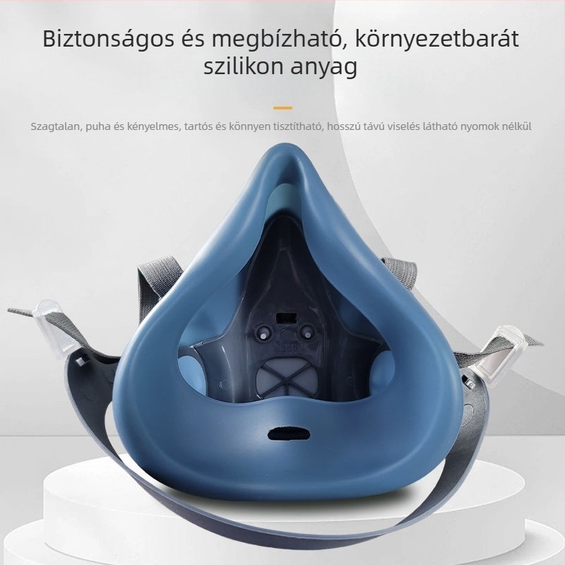 7502 Szilikon gázmaszk KN95 szűrővel por, festés, ívhegesztés és vegyi ipar számára