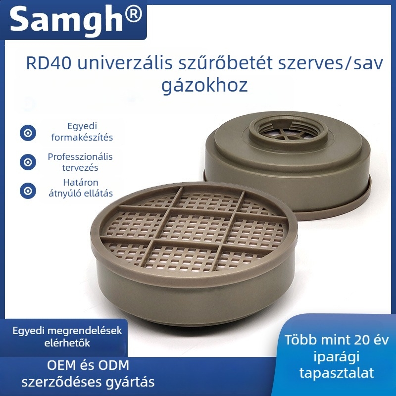 RD40 gázmaszk szűrődoboz – szerves gőzök, savas gázok és növényvédő szerek