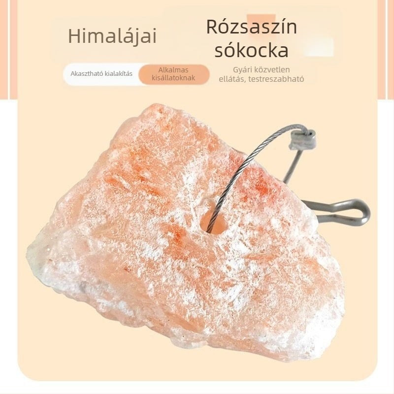 Himalaiai sós blokk Hörcsögöknek rózsaszín nyalósóval — rágáshoz és ásványi elemekkel Hörcsögöknek, sünöknek, mókusoknak és nyulaknak