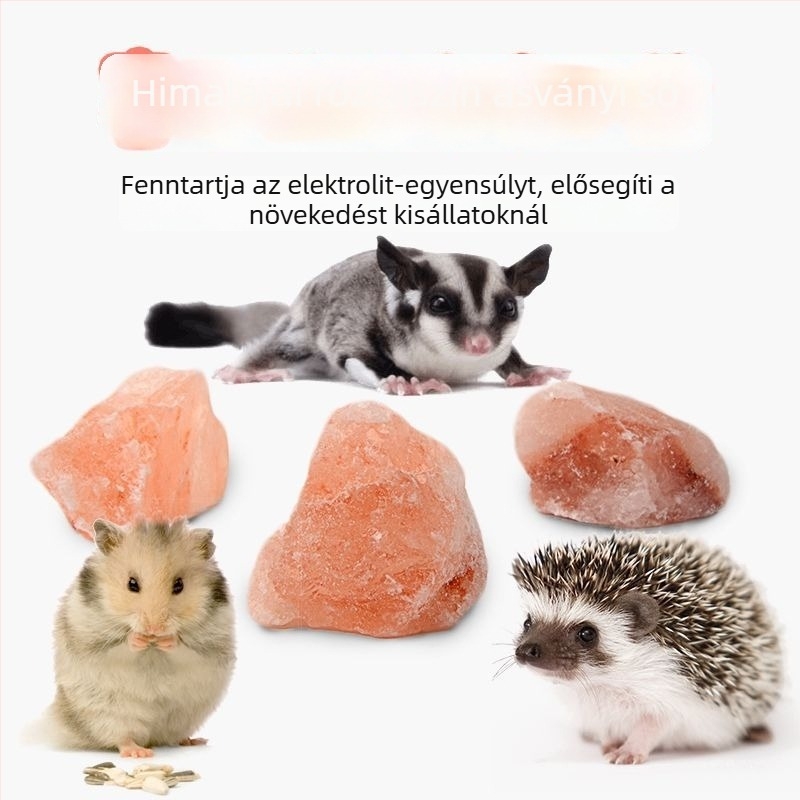Himalaiai sós blokk Hörcsögöknek rózsaszín nyalósóval — rágáshoz és ásványi elemekkel Hörcsögöknek, sünöknek, mókusoknak és nyulaknak
