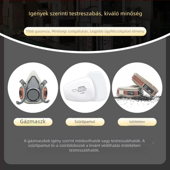 6200 gázmaszk személyre szabható és forma módosítással, toxikus gázok szűrése