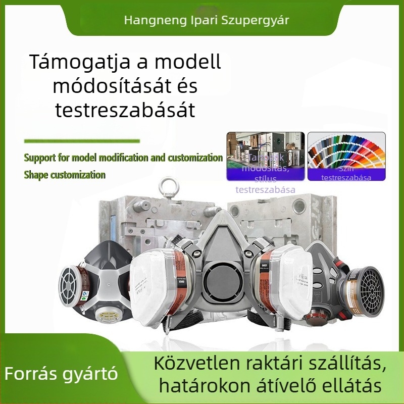 6200 gázmaszk személyre szabható és forma módosítással, toxikus gázok szűrése