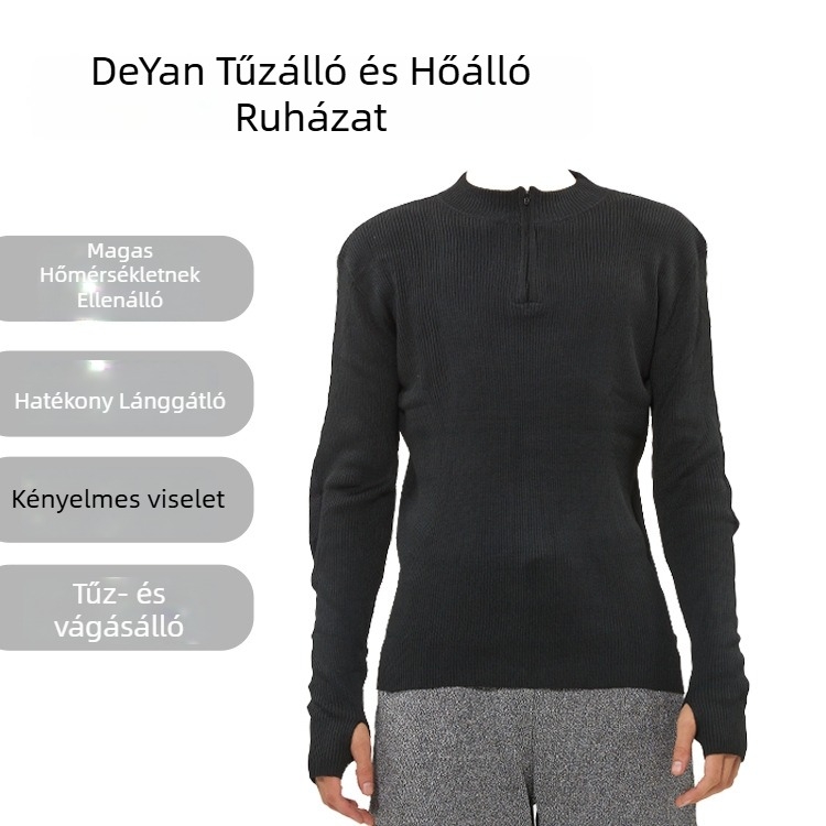 Fekete Deyan, magas hőmérséklet-ellenálló tűzálló overál versenyekhez és tűzoltáshoz, kézvédővel