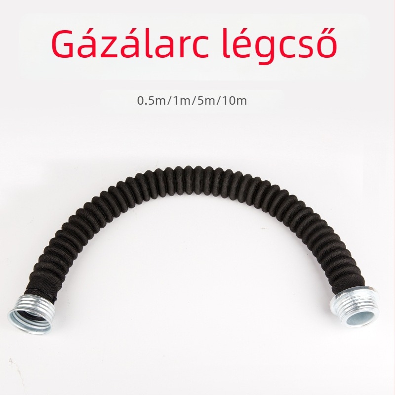 Légzőcső gázmaszkhoz, teljes arcvédő maszkhoz, 0,5–10 m hosszú, vegyi permetezéshez