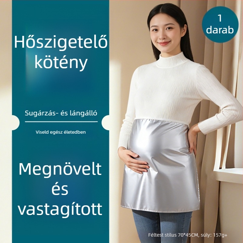 Főzésre terhes nőknek készült alumíniumfóliás kötény, hőszigetelt hasvédő, védelem a hő okozta égések ellen, olajálló