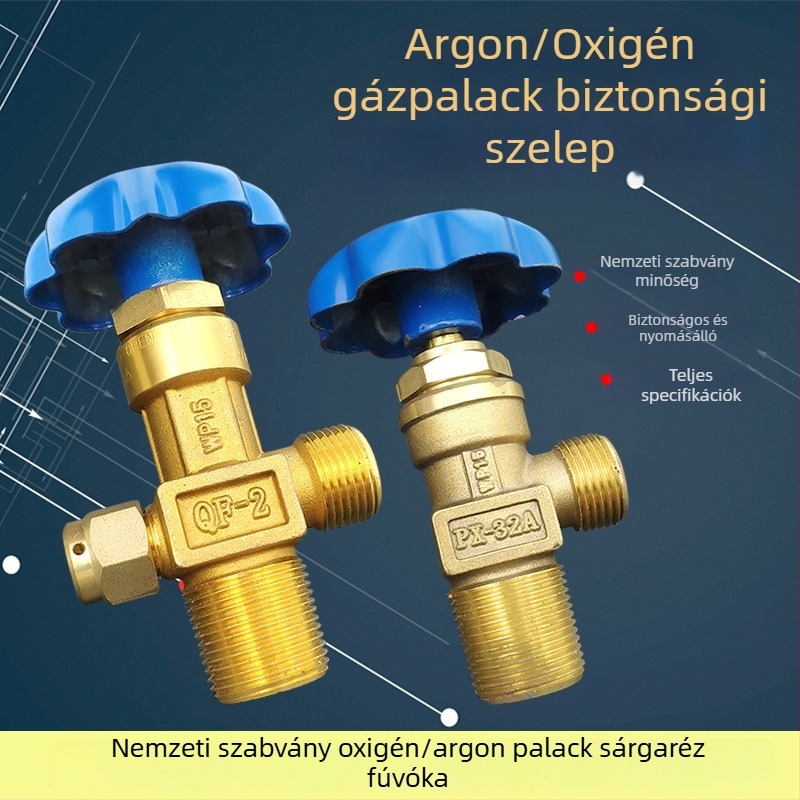 QF-2 oxigén palack szelep WP-15 fejjel 4–40 L palackhoz, argon palack