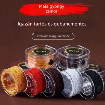Kopásálló mag-körített karkötőszál, rugalmas zsinór buddhista gyöngyök számára, csillag- és holdmintás átvezető zsinór