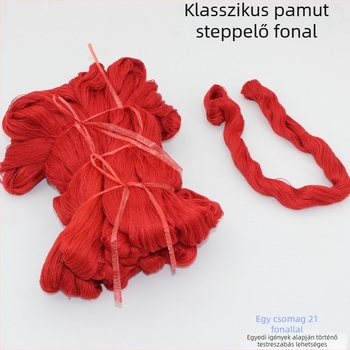 Pamutfonalak takaró varráshoz – fekete, fehér és piros skein-ek
