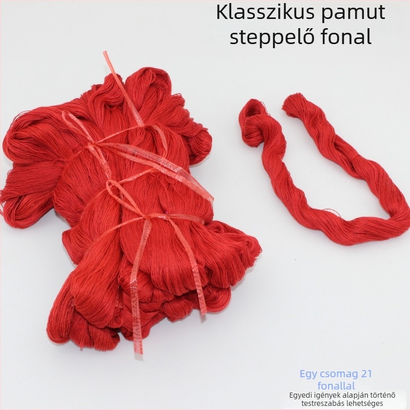 Pamutfonalak takaró varráshoz – fekete, fehér és piros skein-ek