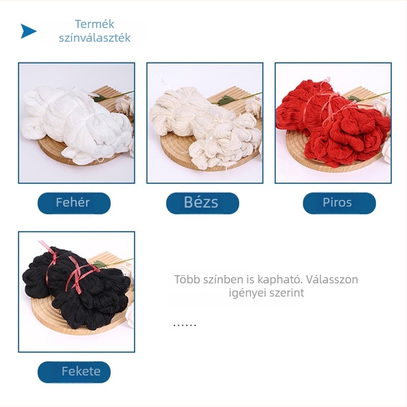 Pamutfonalak takaró varráshoz – fekete, fehér és piros skein-ek