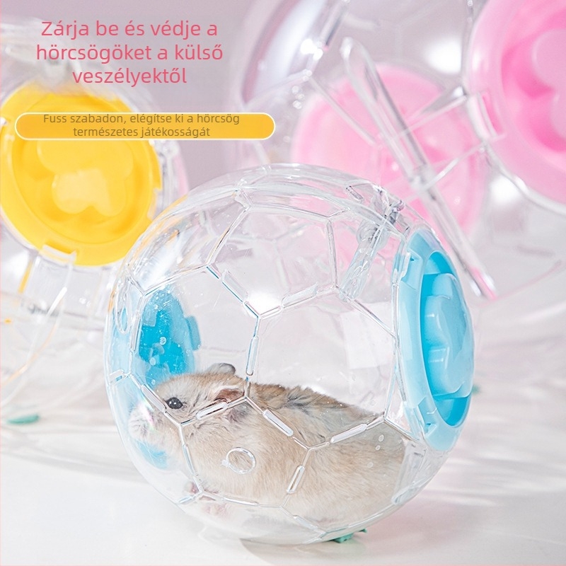 Hamster edzéslabda futókerékkel, csendes ütközésmentes kristályjáték kistestű háziállatok számára